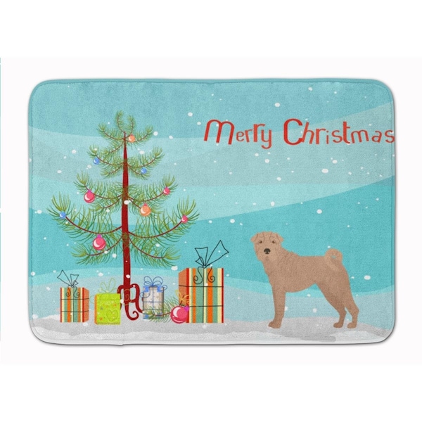 Carolines Treasures Shar Pei Christmas Tree Machine Washable Memory Foam Mat CK3485RUG - main